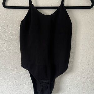 Black Ribbed Bodysuit